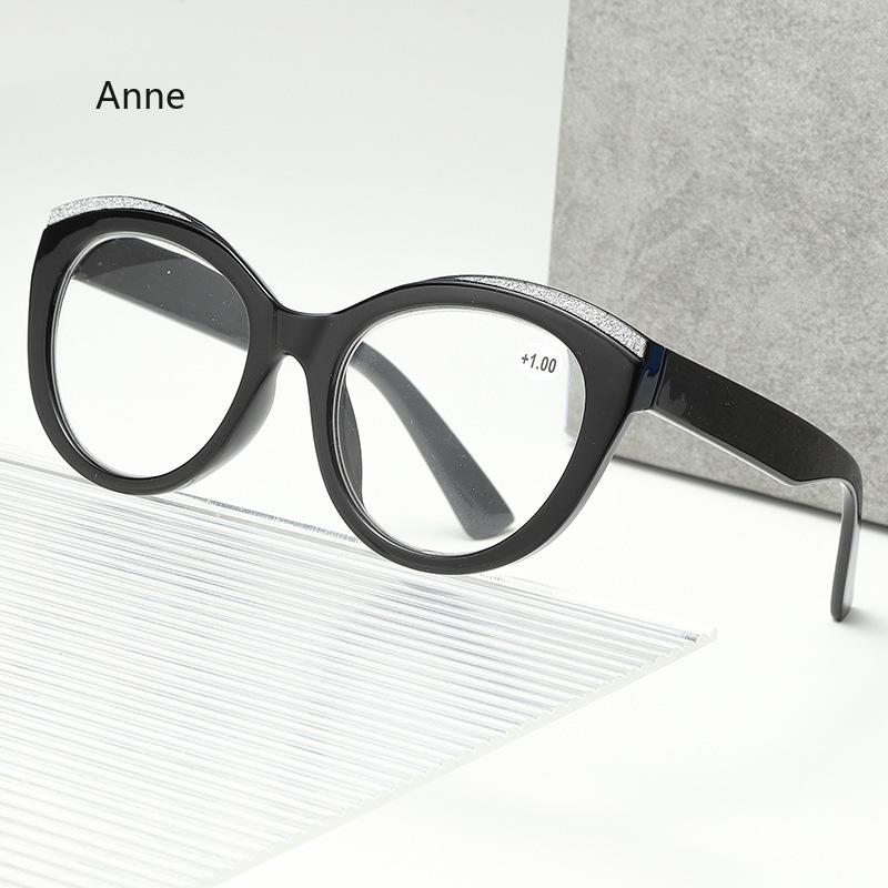 Women's Cat Eye Personalized Big Frame Presbyopia Glasses with Oval Frame Anti Blue Light Radiation Blue Light Glasses