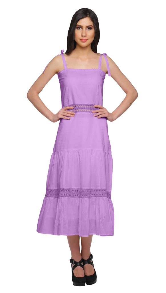 Moomaya Solider verstellbarer Schultergurt Damen Lässiges ärmelloses langes Kleid