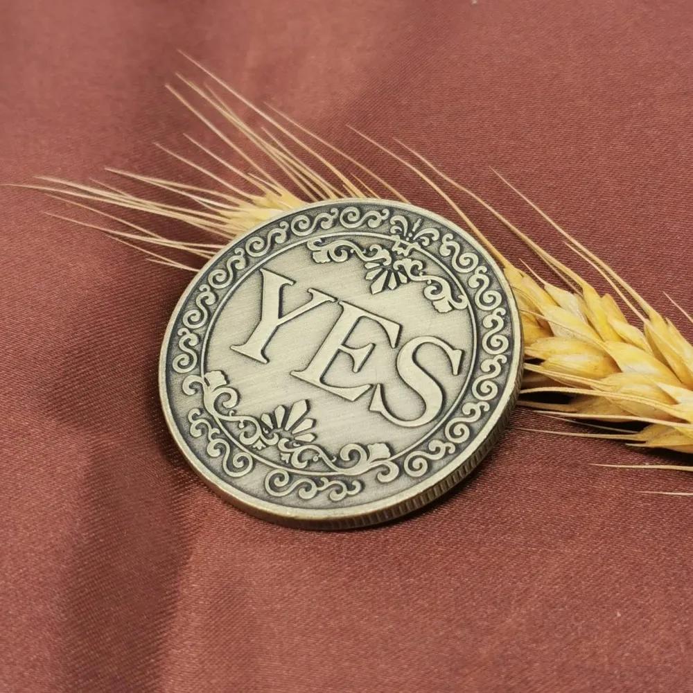 Brąz Tak lub Nie Pamiątkowa Moneta Pamiątka Monety Niebędące Walutą Gra Nowość TAK NIE Monety Wyzwanie Litery Decydent