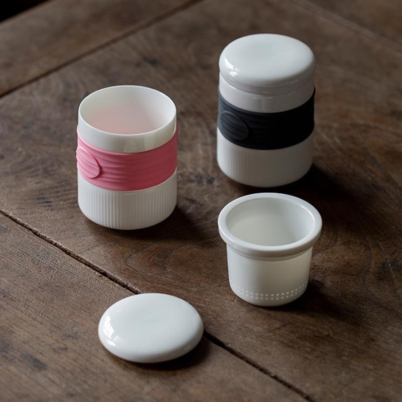245ml Ceramic Filter Tea Cup with Lid and Storage Bag for Tea Separation