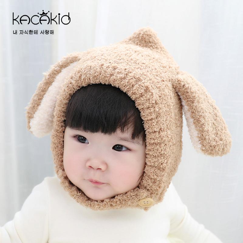 Winter Plush Baby Hat with Cute Cartoon Ears - Thickened Ear Protection for Boys and Girls