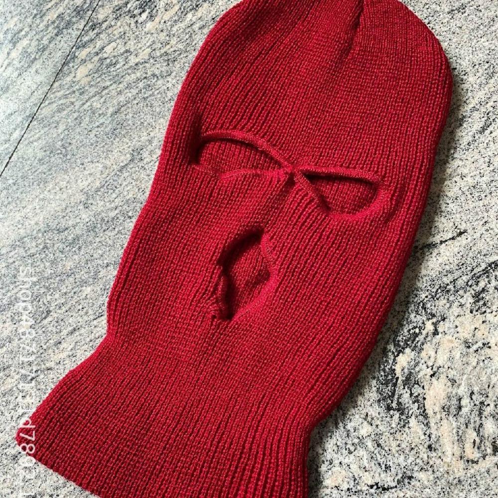 Men's Hat Winter Riding Windproof,Warm and Neck Protecting Hat Personalized Three Hole Thickened Ear Protecting Knitted Hat,Headgear Hat