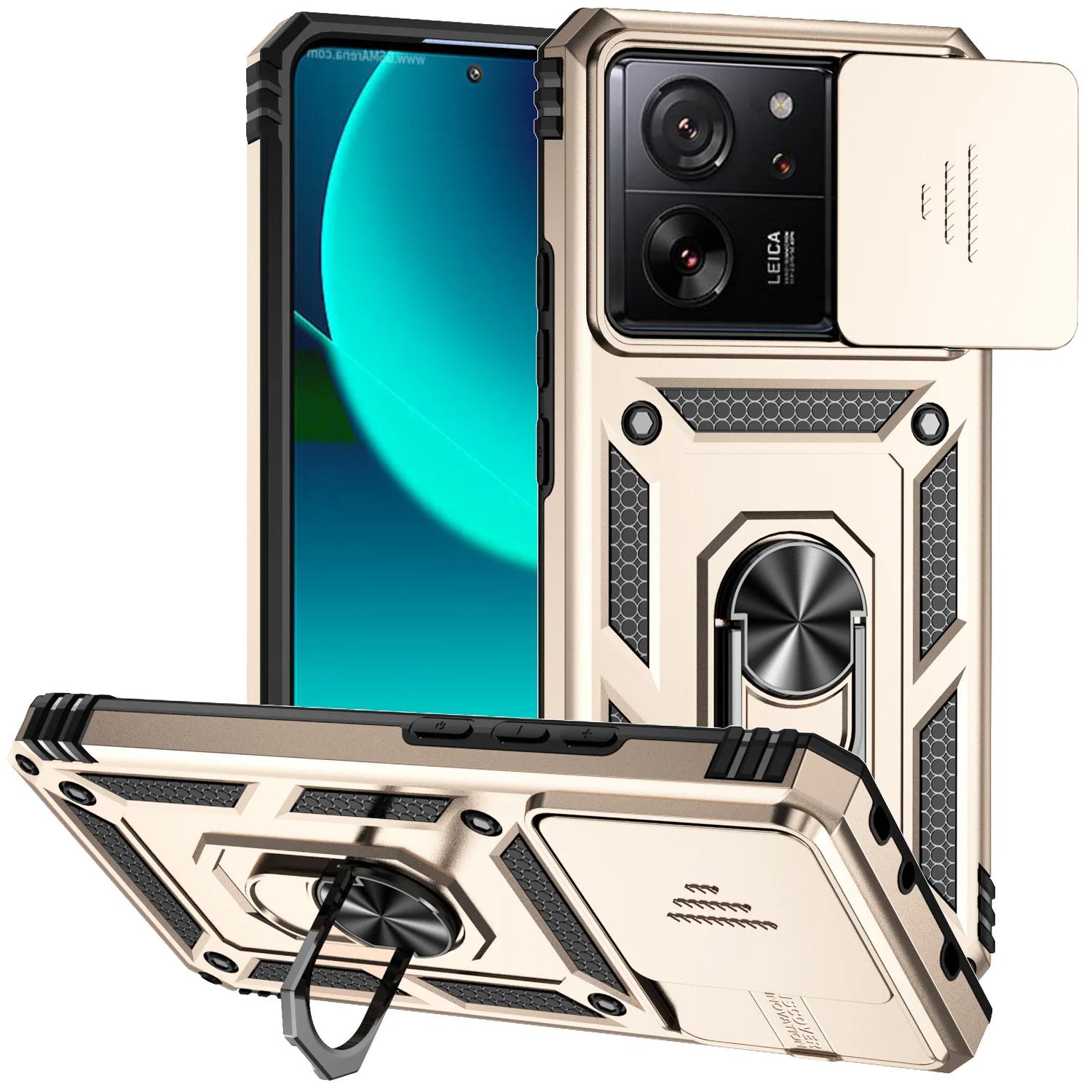 

Чехол для Redmi 13C Note 12 11 Pro Xiaomi 13T Poco X5 X4 12T 11T Slide Lens Camera Duty Armor Rugged Military Class Cover Redmi 9C золотой