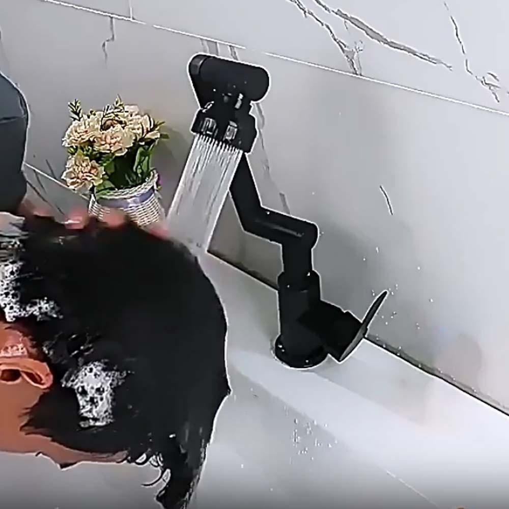 Universal Robotic Arm Faucet Adjustable Water-Saving Dual Mode Faucet Plastic Baked Paint 360°Rotating Bibcock Kitchen Sink