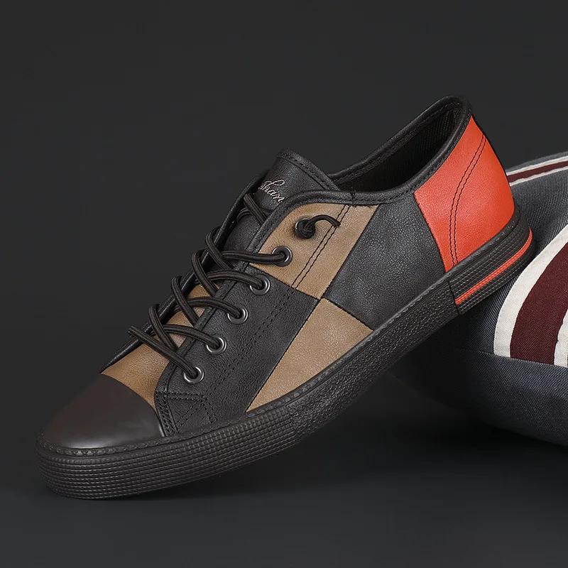 

Мужская кожаная обувь, новая мужская повседневная обувь, весенние дизайнерские кроссовки, дышащие мужские мокасины, мягкая подошва, удобная повседневная обувь 44 кофейный