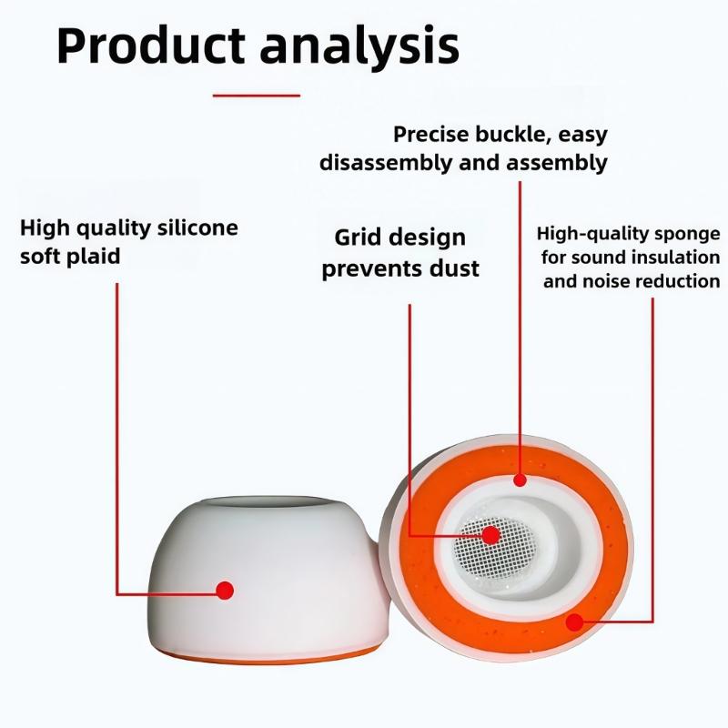 Memory Foam Soft Silicone Ear Tip for Bluetooth-compatible Earphones Protective Earbuds Cover Noise Reduction Hole