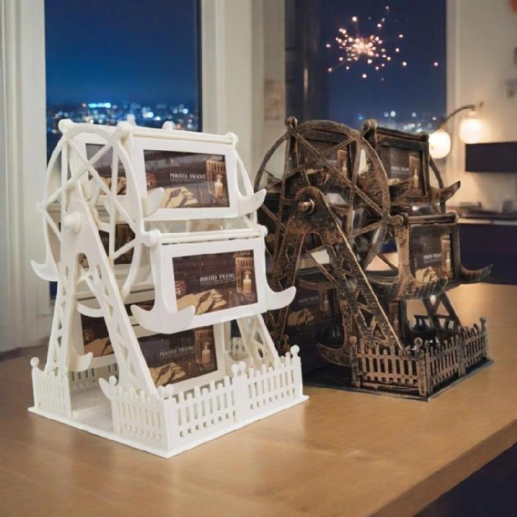 Dekoratives Riesenrad-Design Fotohalter für 12 Fotos Mit leicht austauschbarem drehendem Bilderrahmen Geschenk
