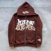 Mikiny s potiskem Y2K Letter Dámské Podzim Zima Harajuku Mikina na zip s kapucí Gotická Hip Hop Oversized bundy Streetwear
