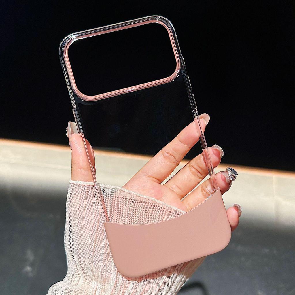 Creative Apple 17 ProMax iPhone16 Two-in-One Spliced Phone Case with Top/Bottom Inserts and iPhone14/15 Transparent Protection