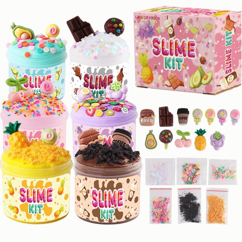 12-farbiges Butter-Schleim-Set Schleim, Zuckerwatte-Schleim, Puff-Gel, Schaum-Gel, Knete
