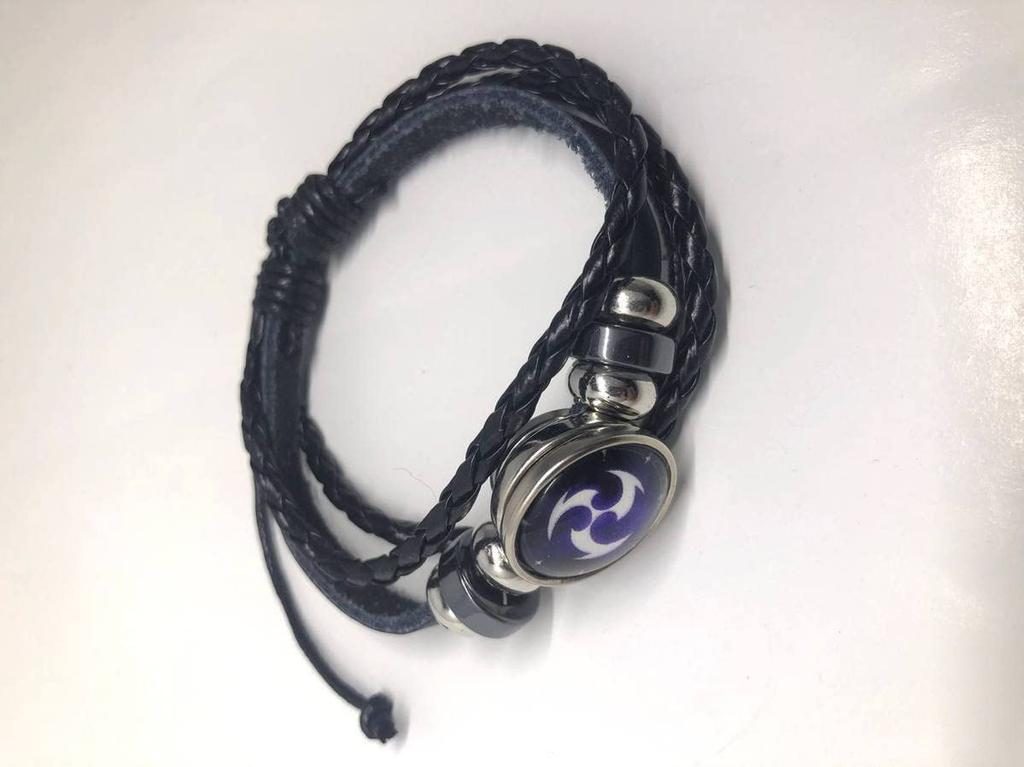 TiproPechka Genshin Impact Eye of God Lightning Bracelet, Braided, Elemental Magical Organ, 7 Heavenly Gods Statue, Cosplay Accessory