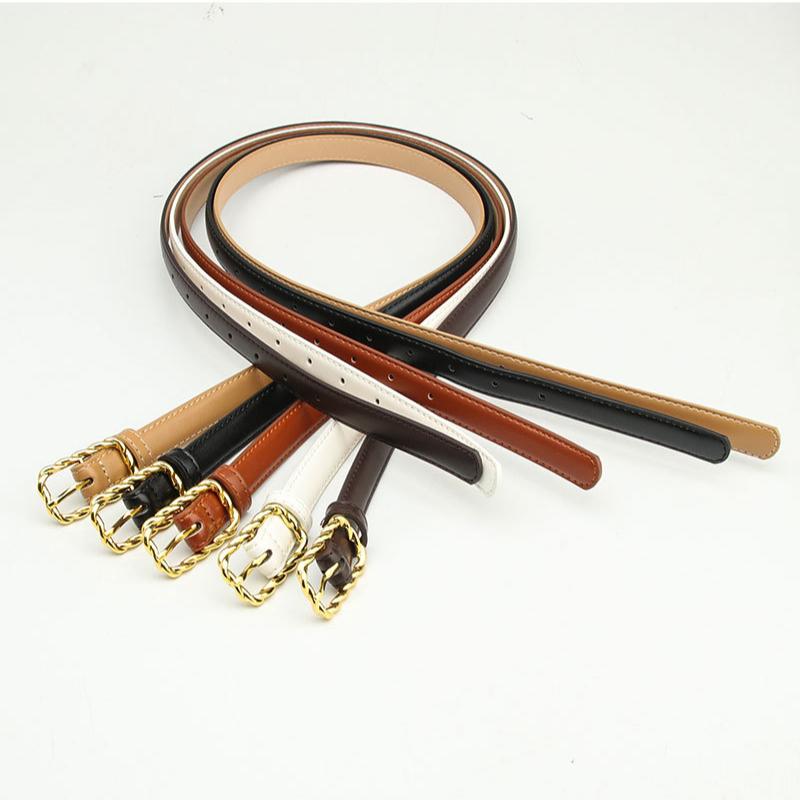 Women's Belt Fashion Pin Buckle Thin Belt Luxury Soft Belt Women with Cargo Pants Jeans PU Leather Belt for Women Daily Necessity