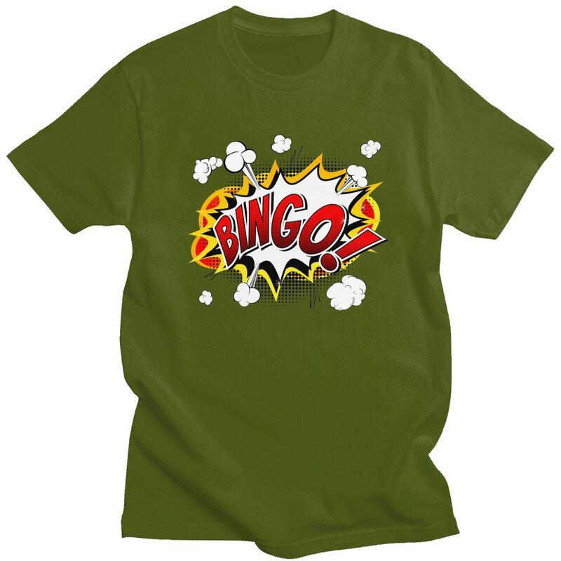 Custom Hot Game Bingo T Shirt for Men Pure Cotton Tshirt Fashion Tees Short Sleeves Tshirt Clothing