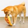 Interactive Design Plush Pizza-shaped Dog Flying Disc Toy with Loud Paper & 6 Squeakers, Also Donut - Shaped Chew Toy for Pets