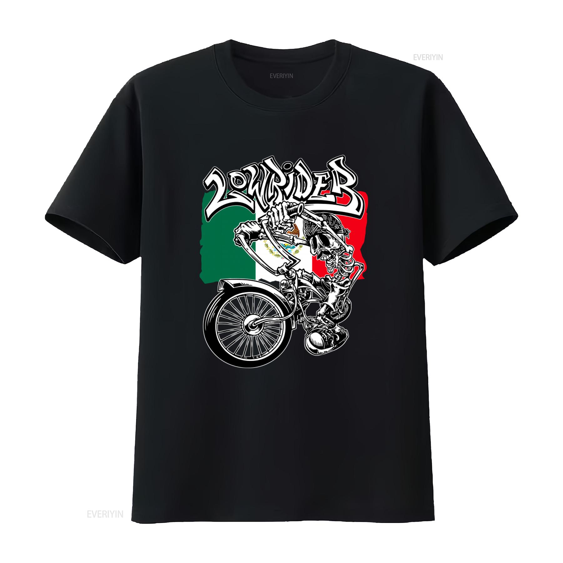 

New Limited Mens Low Rider Bicycle Mexican Chicano Mexico Lowrider Bike T Shirt vintage Washed designer clothes Casual 4XL