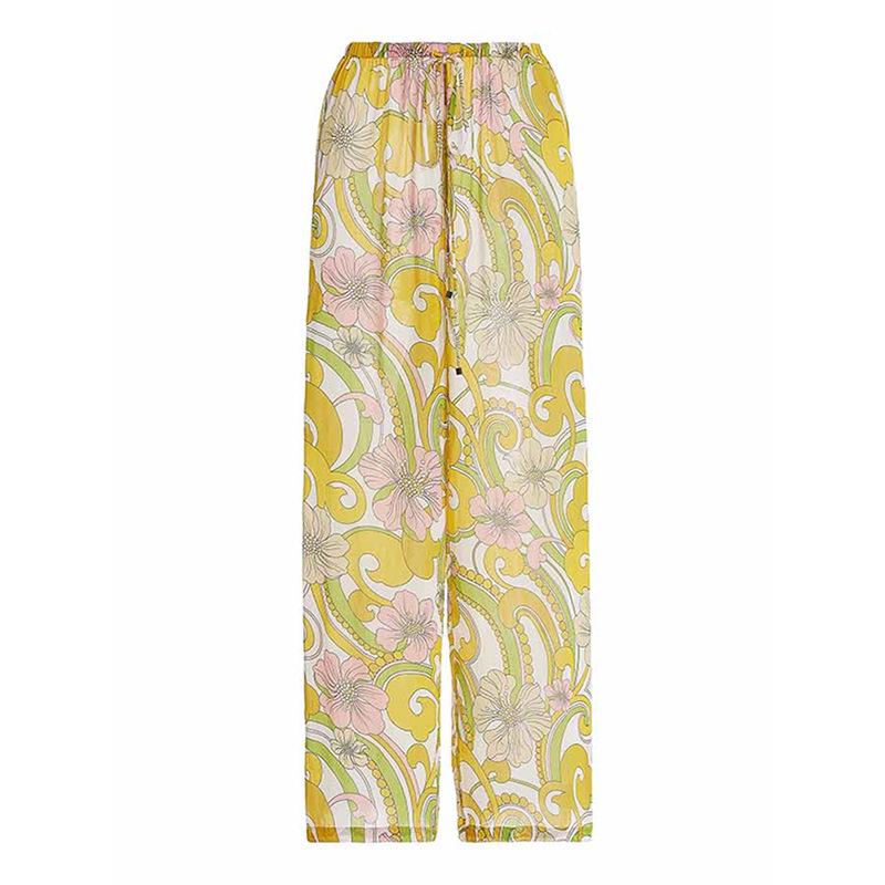 

Женские пляжные брюки прямого кроя с принтом, европейско-американский стиль 22057254 XXL жёлтый