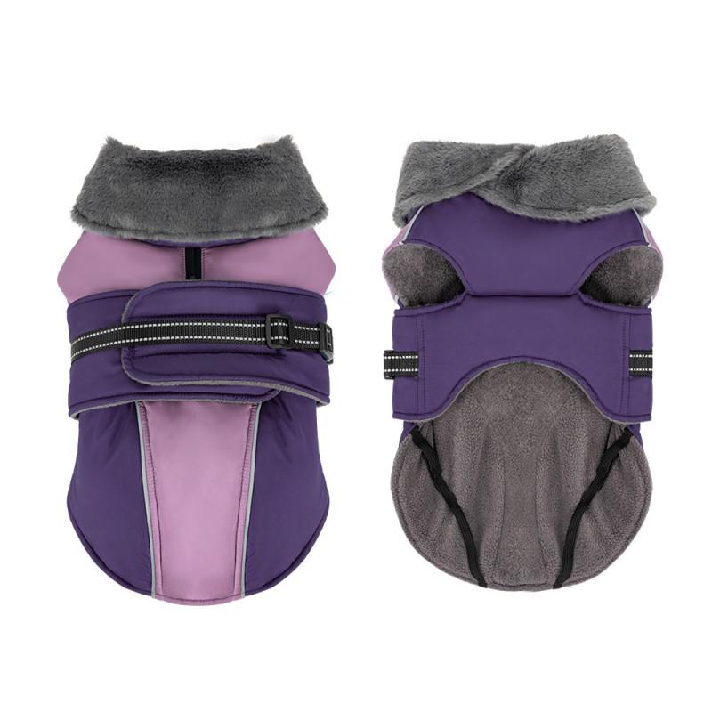 Winter Warm Pet Coat Small Medium Dogs Thickened Hooded Collar Cotton Jacket