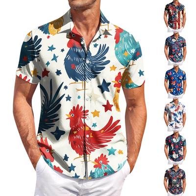 Herren Casual Kurzarmhemd Slim Fashion Herren Plaid Print
