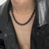 Retro Snake Pattern Black Twist Necklace Men's European and American Hip-hop High Street Niche Light Luxury Collarbone Chain Tide