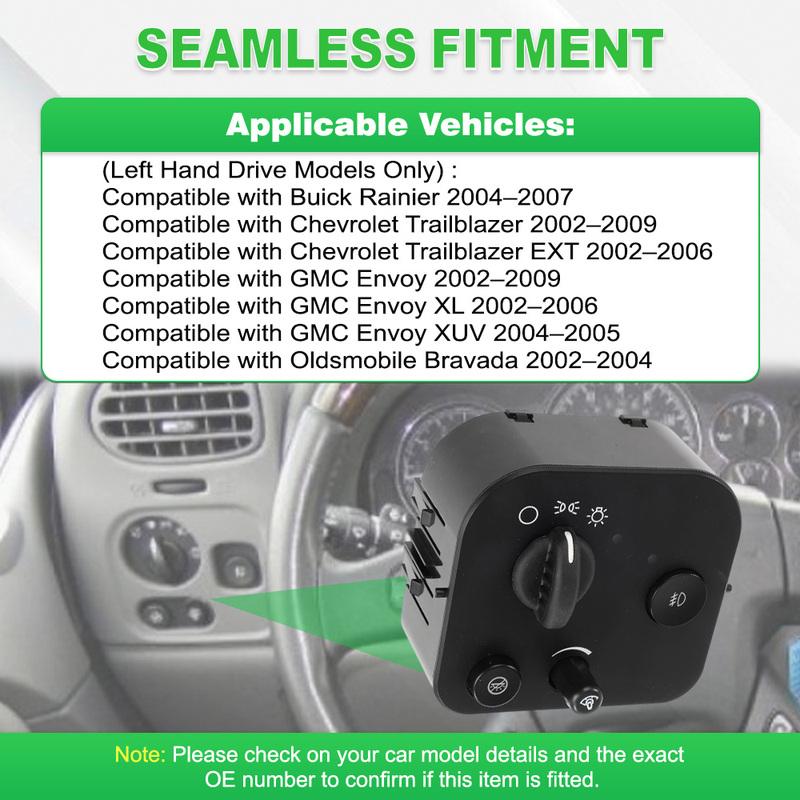 For Chevrolet Trailblazer EXT 2002–2006 15157677 Headlight Lamp Dimmer Switch 10372949
