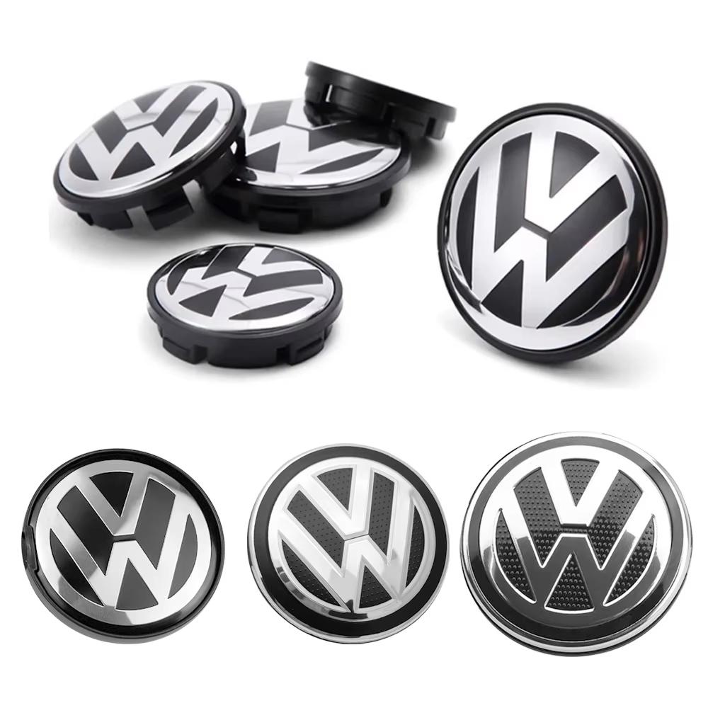 4Pcs 56/65/66mm Car Wheel Center Cover Hub Cap VW Accessories For Volkswagen R MGolf Tiguan Jetta GTI Bora ID.3 Polo Passat Rline