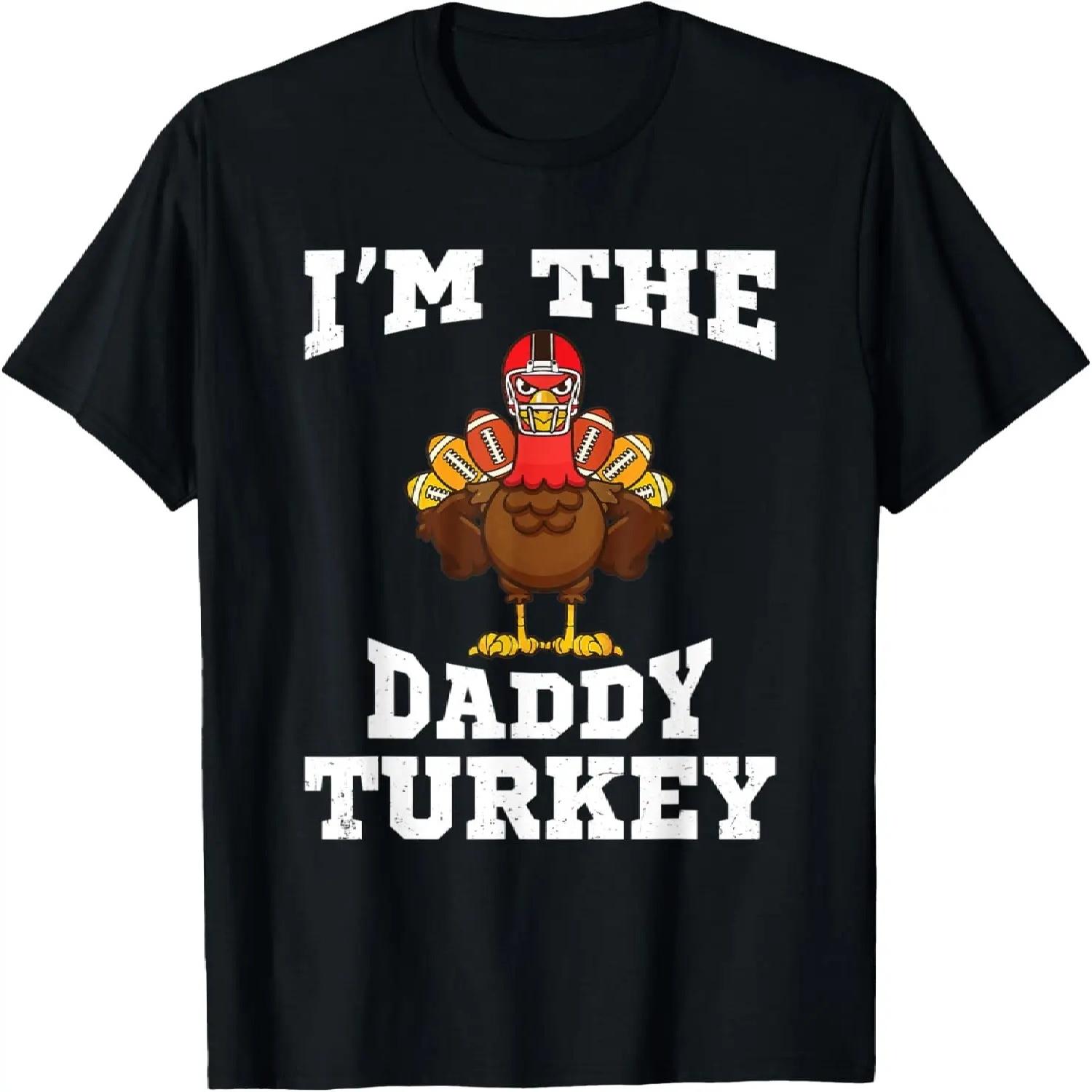 Я Папа Индюк Футбольная Семья Совпадающие Футболки на День Благодарения S