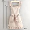 1Pc Stylish Korean  Apron, Princess Apron, Canvas Waterproof Dining Apron With Pockets, Polyester Apron For Women