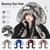 Punk Style Bunny Ear Hat Y2K Streetwear Star Print Ears New Design Faux Fur Hat