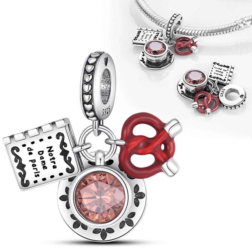 Coppercharm Afternoon Tea Series Donut Cake Coffee Wine Cup Fit Women'S Bracelet Making Jewelry Gift