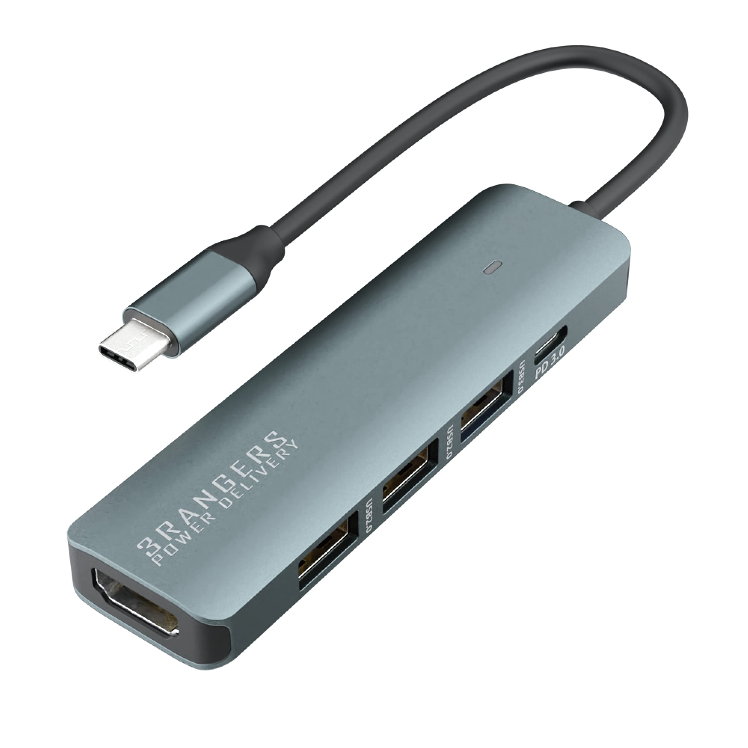 

Область 3RANGERS POWER DELIVERY USB HDMI 4K DisplayPort Alt Mode Совместимый USB-хаб x2 x1 Power Delivery 100W TypeC Совместимый с Windows Mac OS Type-C 2.0