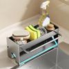 Self-draining Sink Drain Rack Carbon Steel Sink Stand Multifunctional Sink Sponge Holder  Bathroom