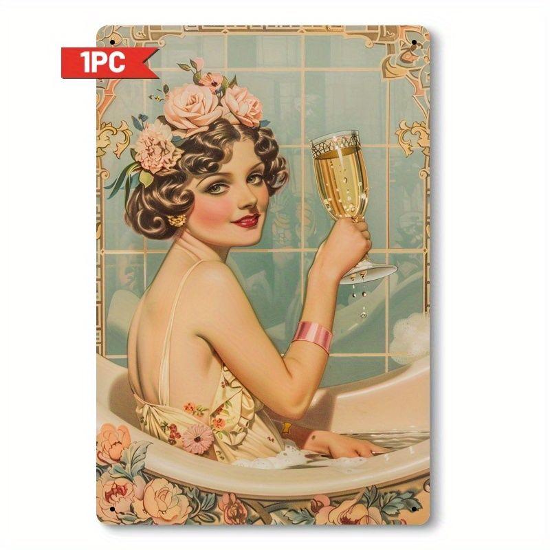 Vintage Metal Sign Funny Animal Bathroom Wall Decor Home Art Tin Plate