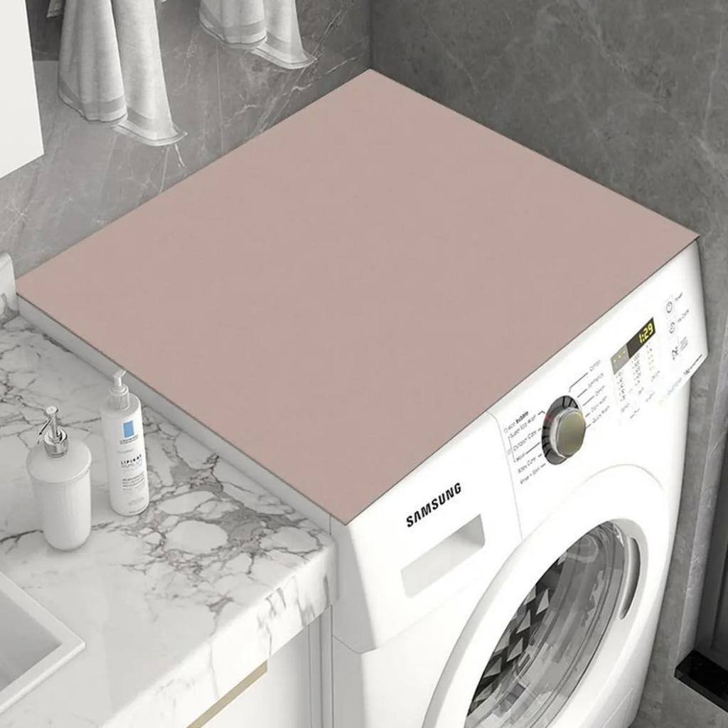 Solid Color Washing Machine and Refrigerator Dust Cover: Diatom Mud, Absorbent, Non-Slip, Dirt-Resistant Mat