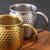 304 Stainless Steel Mug Retro Style Beverage Beer Cup with Handle Hammer Pattern Cup Tea Water Cup