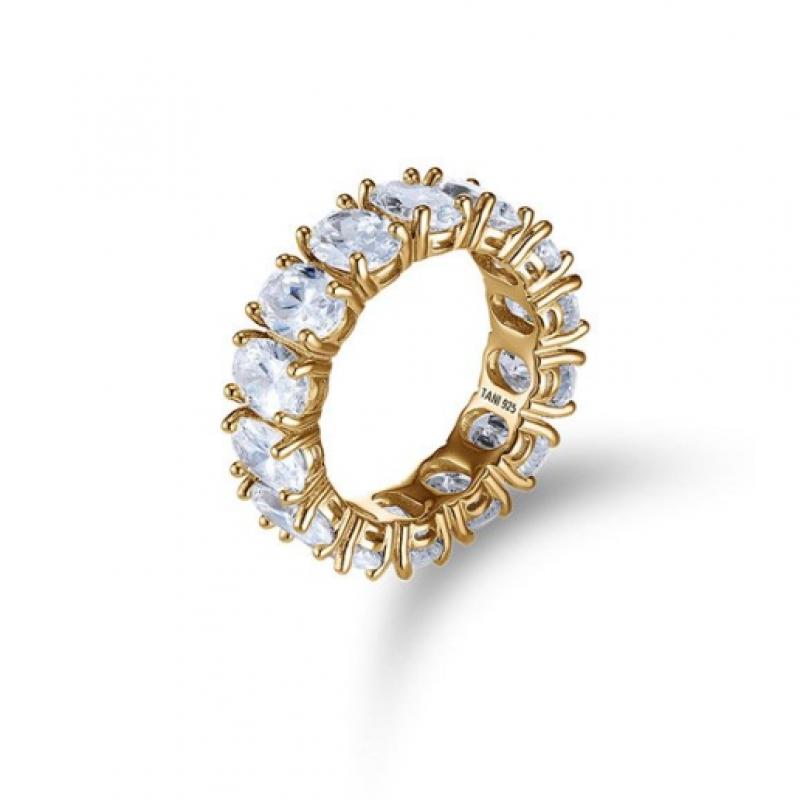 Tani by Minetani Oval Cut Eternity Ring Silver   Ms4r004q