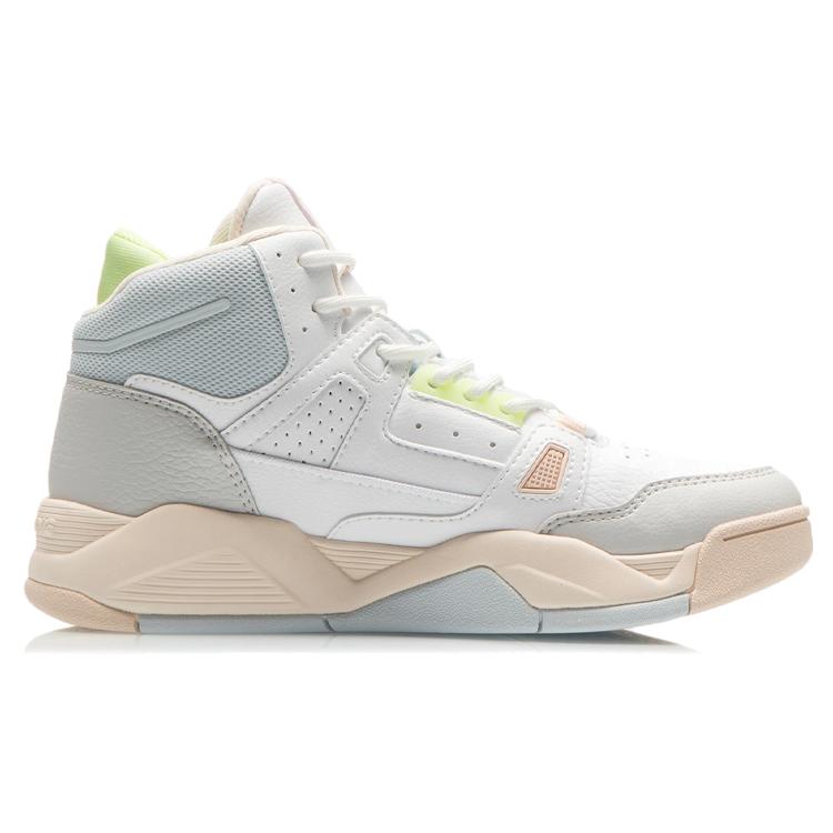 Li Ning Cushioning Slip Resistant Abrasion Resistant Breathable Lightweight Mid Top Vintage Basketball Shoes Women's AGBR084-1