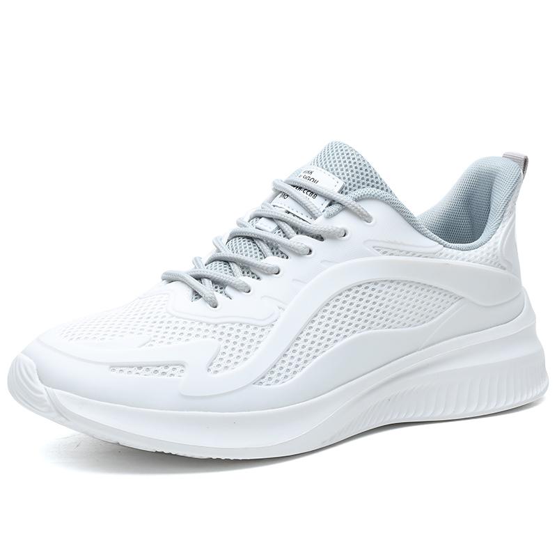 

Легкие мужские и женские кроссовки, дышащие спортивные кроссовки для пар, мягкие амортизирующие спортивные повседневные прогулочные туфли 38 белый/серый