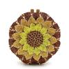 Gold/Yellow Sunflower Clutch Crystal Round Evening Bags Women Wedding Purse Bridal Bags Party Dazzling Diamond Handbags Minaudie