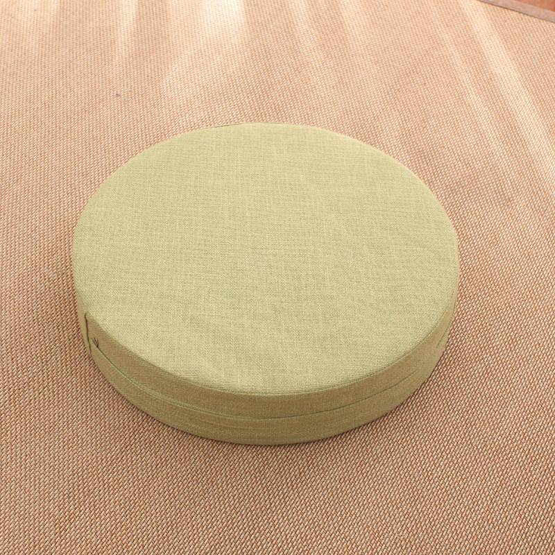 Thick Washable Japanese Zen Meditation Cushion - Round Tatami Linen Seat for Home and Balcony