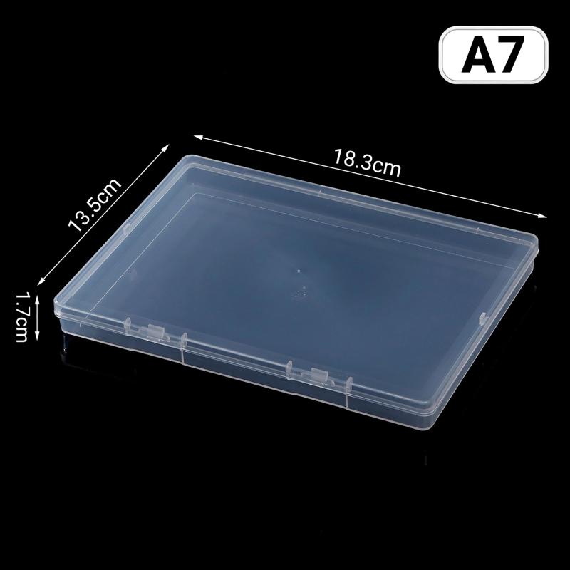 1Pcs Transparent Rectangular Plastic Box, Dustproof Storage Case, Sturdy Jewelry Nail Art Rhinestones Container