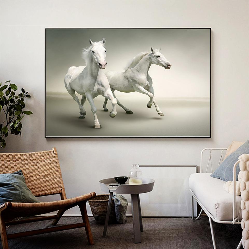 Bílý kůň 5D DIY diamantová malba kamínky umělecký obrázek sada křížkové výšivky plná diamantová výšivka mozaika zvířata domácí dekorace