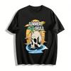 Summer Skull Coconut Tree Sunset Print Casual Short Sleeve T-shirt Pure Cotton T-shirt