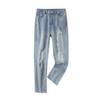 Japanese Single Denim Spring and Autumn Women's High Waist Zipper Daddy Pants