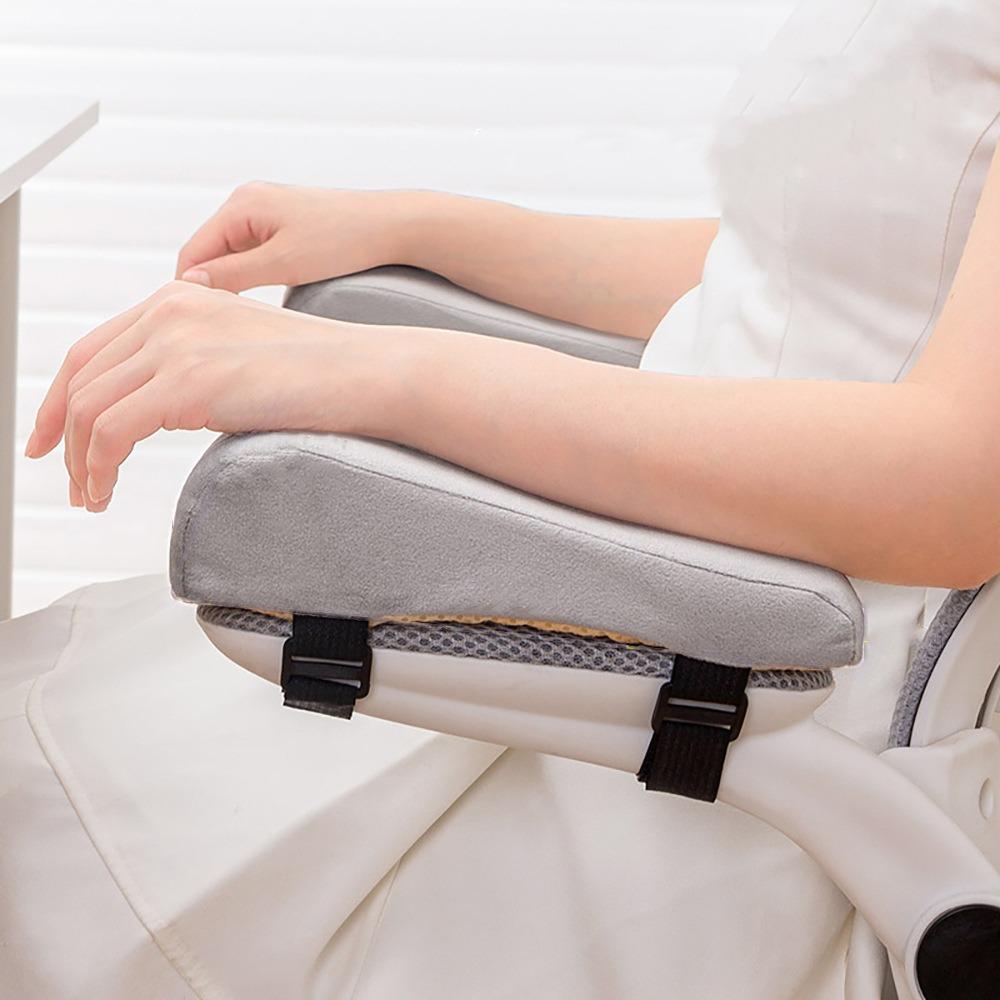 1Pair Soft Chair Armrest Pad Non-Slip Comfortable Chair Elbow Pillows Pad with Adjustable Straps Chair Armrest Cushion Office