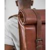 Bag Men Backpack Genuine Travel Top Rucksack Brown Women Bag Deluxe Leather Roll
