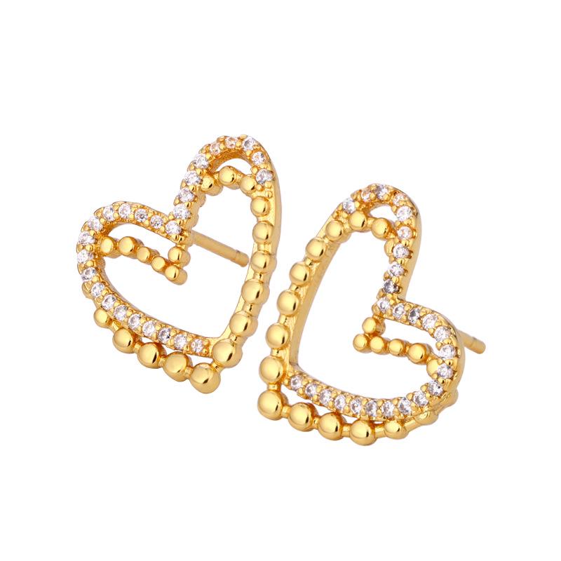 Korean Heart Stud Earrings: Elegant & Versatile Women's Design 2023