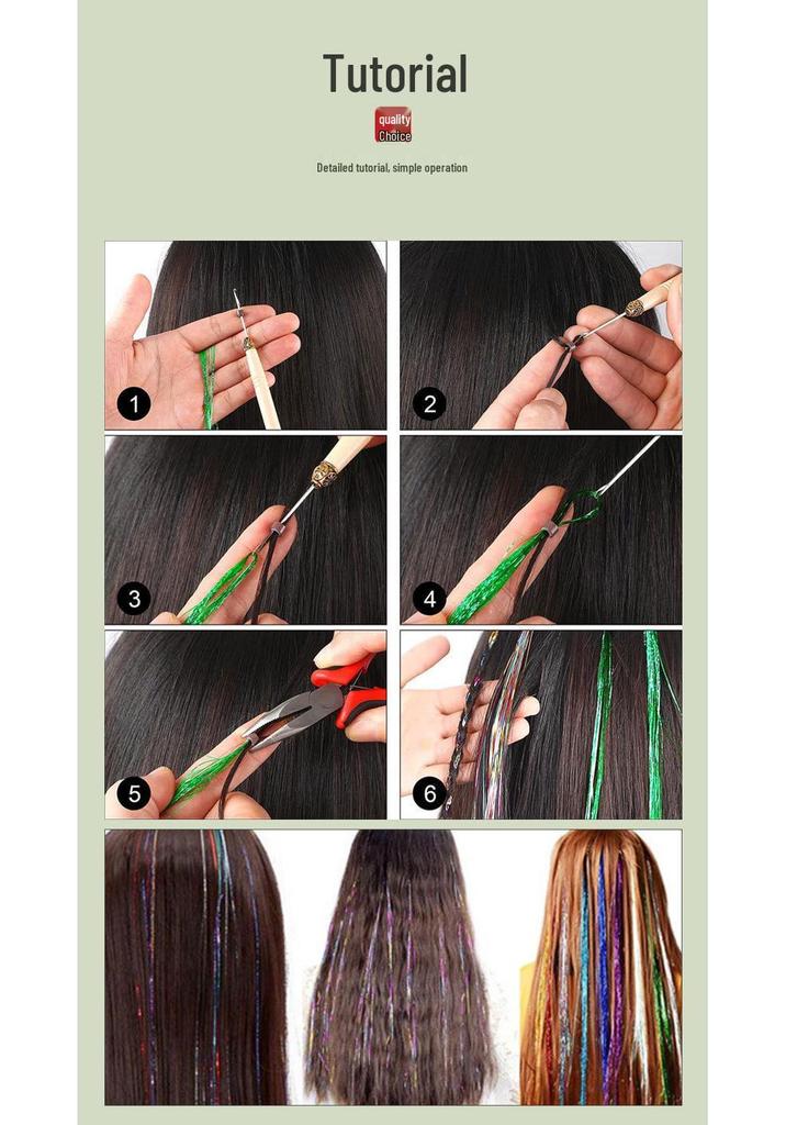 Seamless Hair Extension Silicone Clips & Bent Nose Pliers Set - Wig Accessories
