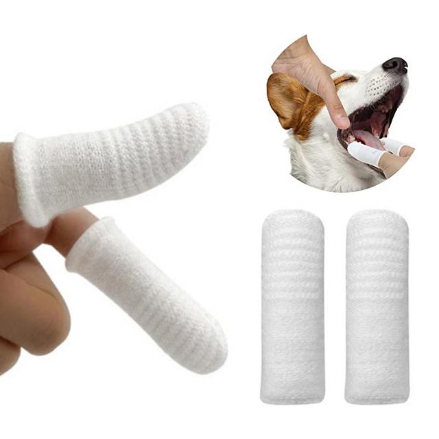 

2Pcs/Set Pet Dog Cat Teeth Cleaning Tool Oral Care Toothbrush Finger Sleeve