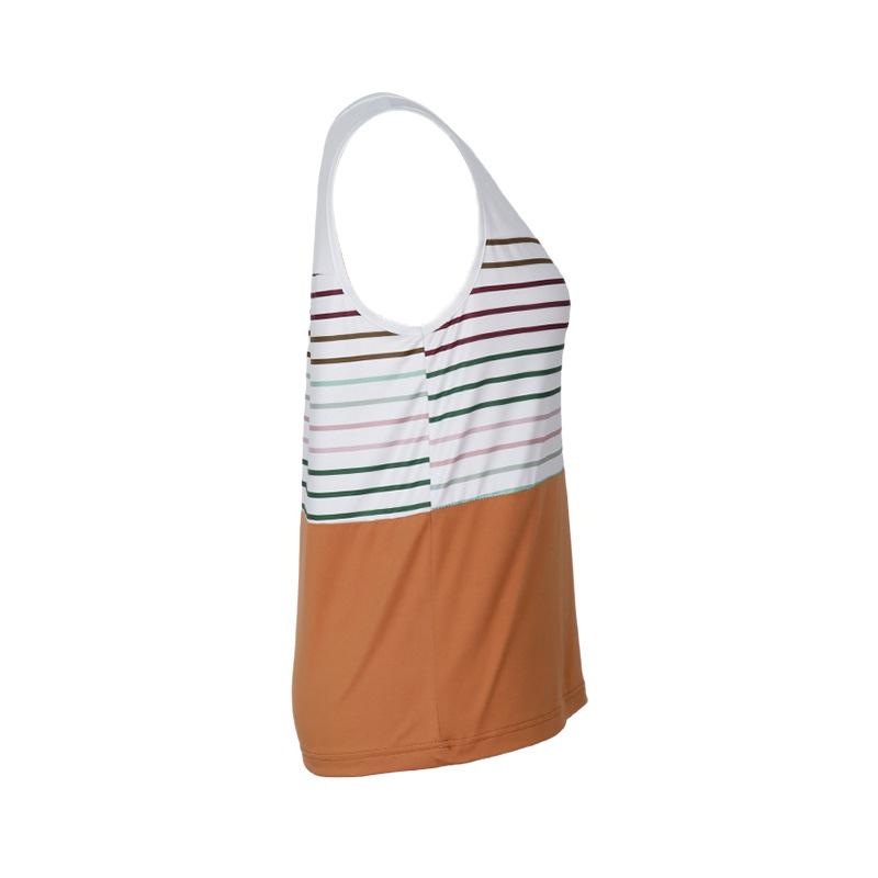 YYFS Women's Fashion Summer Spring Casual Stripe Print Sleeveless O-Neck T-shirts and Tops