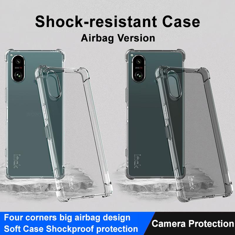 

IMAK For Sony Xperia 5 V Four Corner Airbag Anti-drop Phone Case Clear TPU Back Cover Transparent